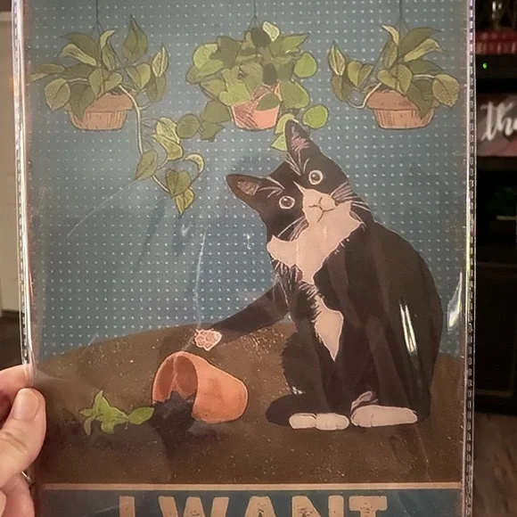 Vintage Tin Black Cat Sign- "I Do What I Want" 
8 x 12 - Picture 2 of 2